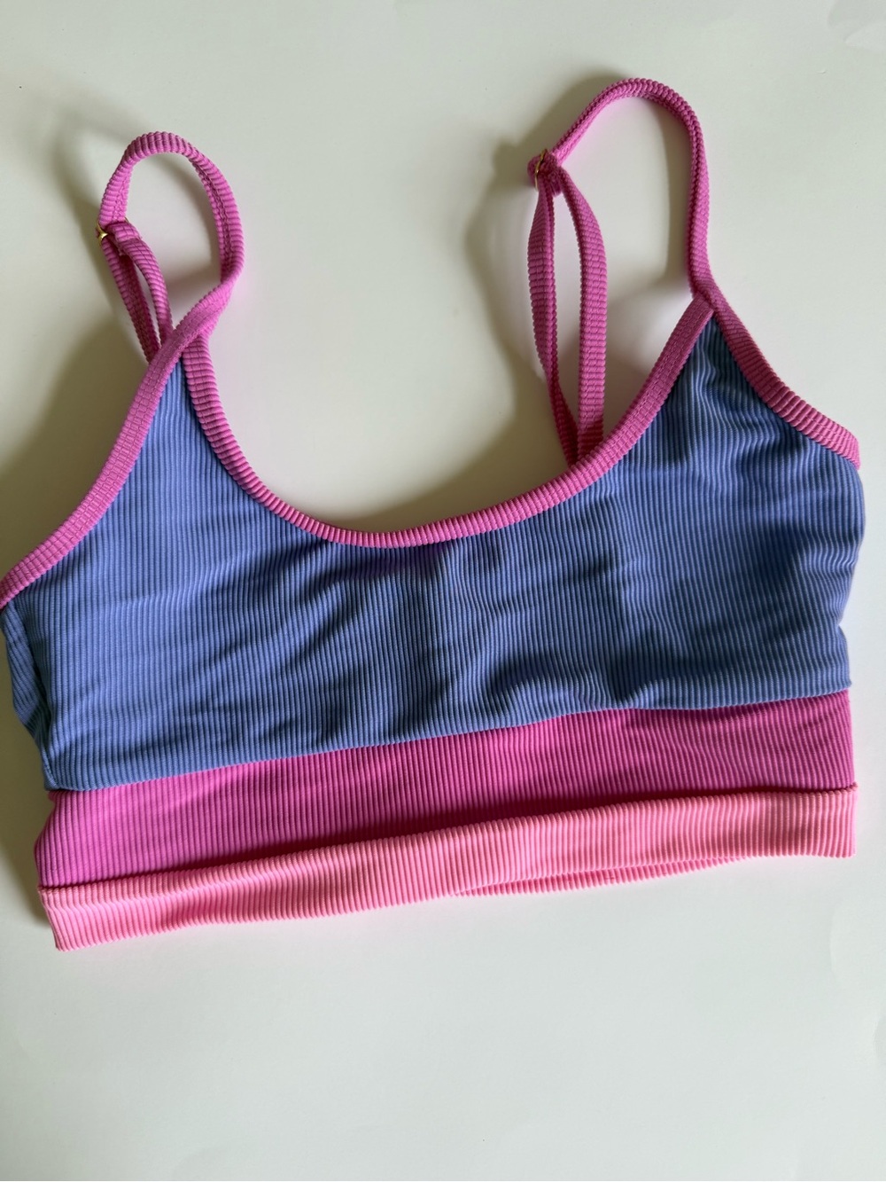 Beach riot Pink & purple Ribbed bikini top